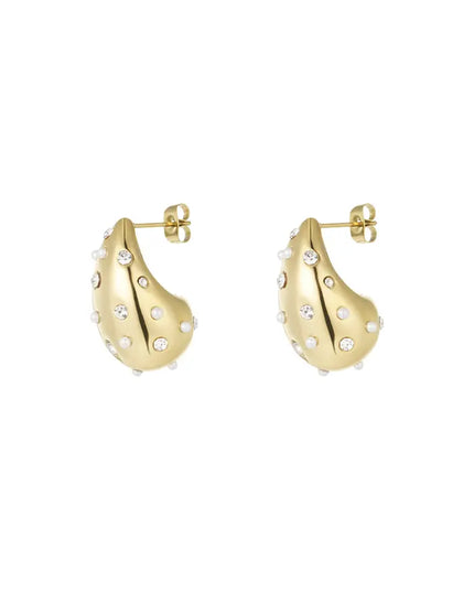 druppel oorbellen met diamantjes
