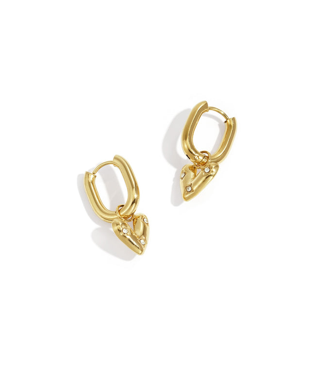 Diamant Hart Oorbellen